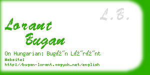 lorant bugan business card